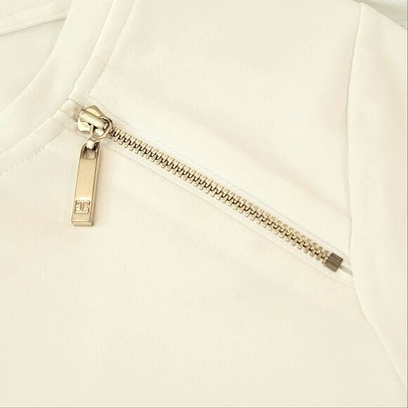 Ivanka Trump Ivory Zipper Detail Layered Hem Pullover Blouse Size M - Picture 7 of 8
